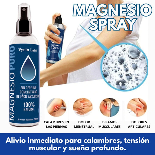 MAGNESIO PURO EN SPRAY – Alivio inmediato para calambres y tensión muscular