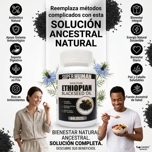 Cápsulas de semilla negra etíope puramente nutritivo - Super Human