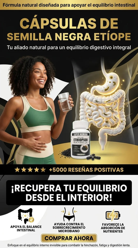 Cápsulas de semilla negra etíope - Tratamiento antiparásitos con timoquinona 4.63%