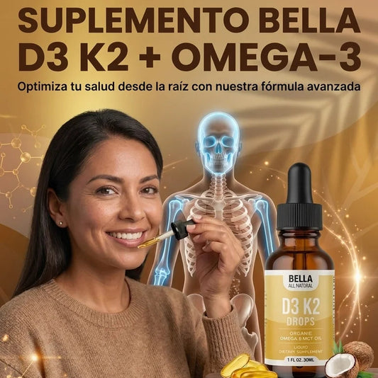 VITAMINA D3 + K2 y Omega - 3 / Fórmula Avanzada de Absorción Ósea