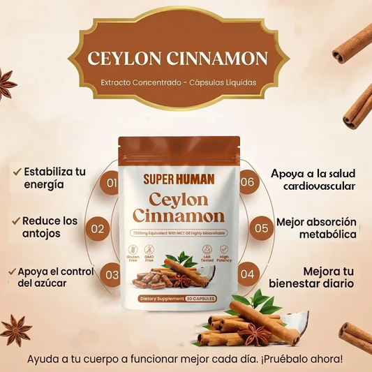 Ceylom Cinnamon - Control Natural de Azúcar en la Sangre